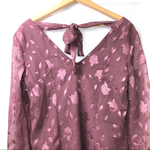 BCBGeneration Mauve Rose Pink Jacquard Bow Dress - Picture 6 of 8